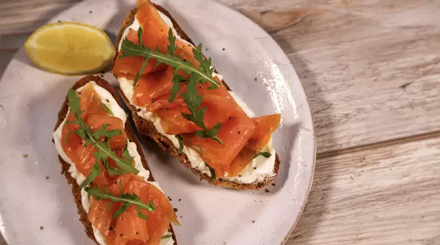 Smoked Salmon and Cream Cheese on Sourdough Toast